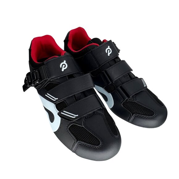 Peloton Cycling Shoes Size 42 Black & Red Spin Bike Footwear With Box NEW - Picture 2 of 8